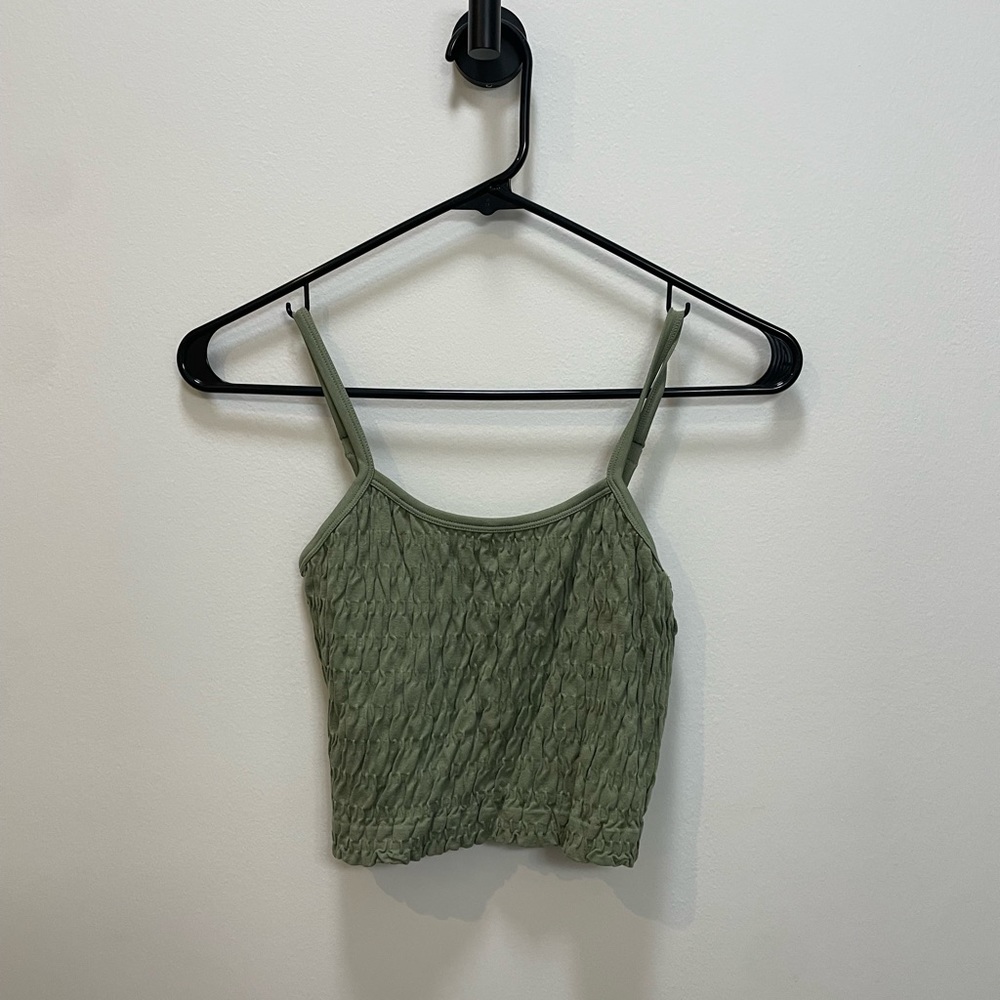 Lizard thicket dark green ribbed crop top